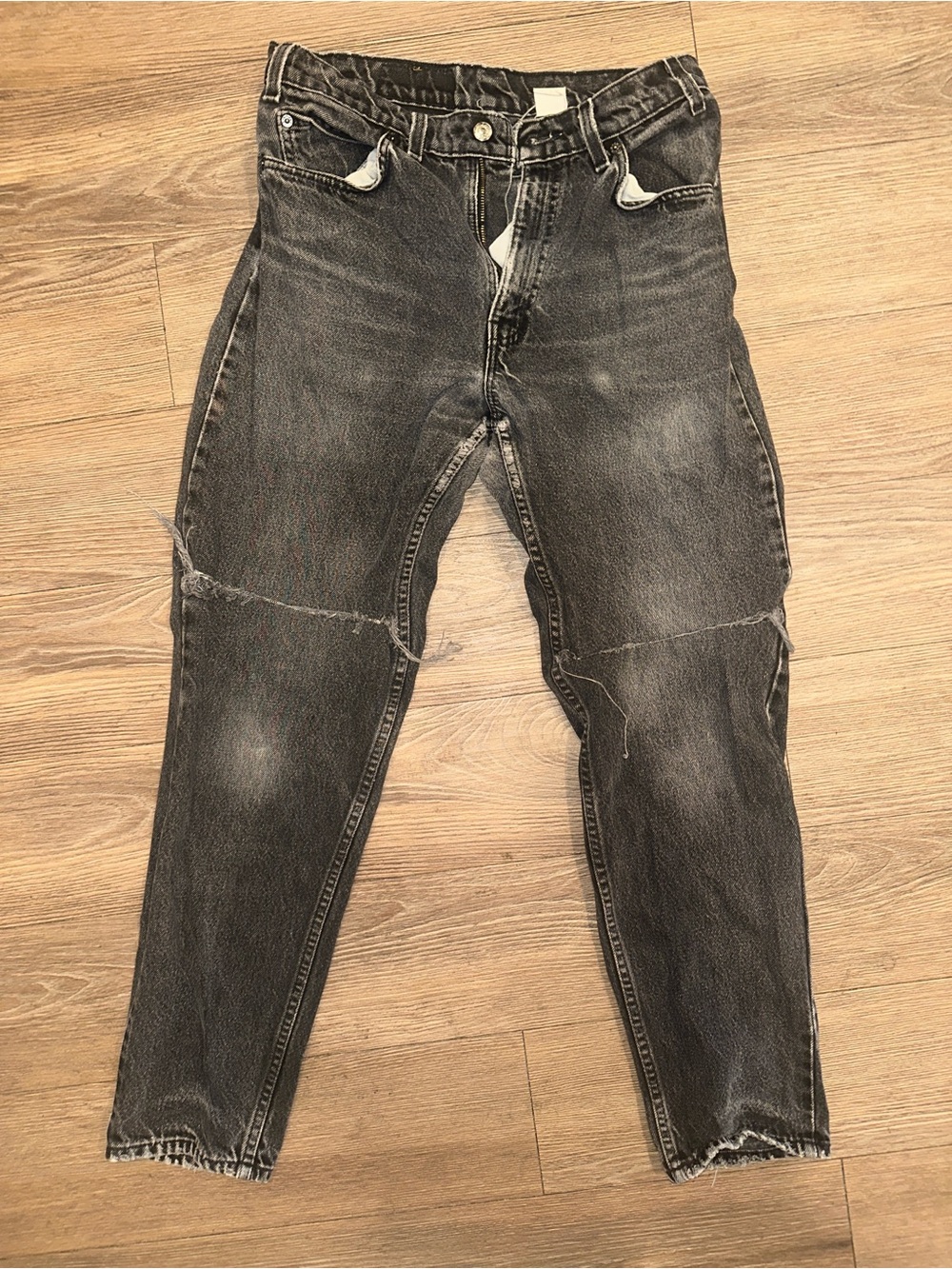 Levi's Women's Black Washed Straight Leg Jeans
